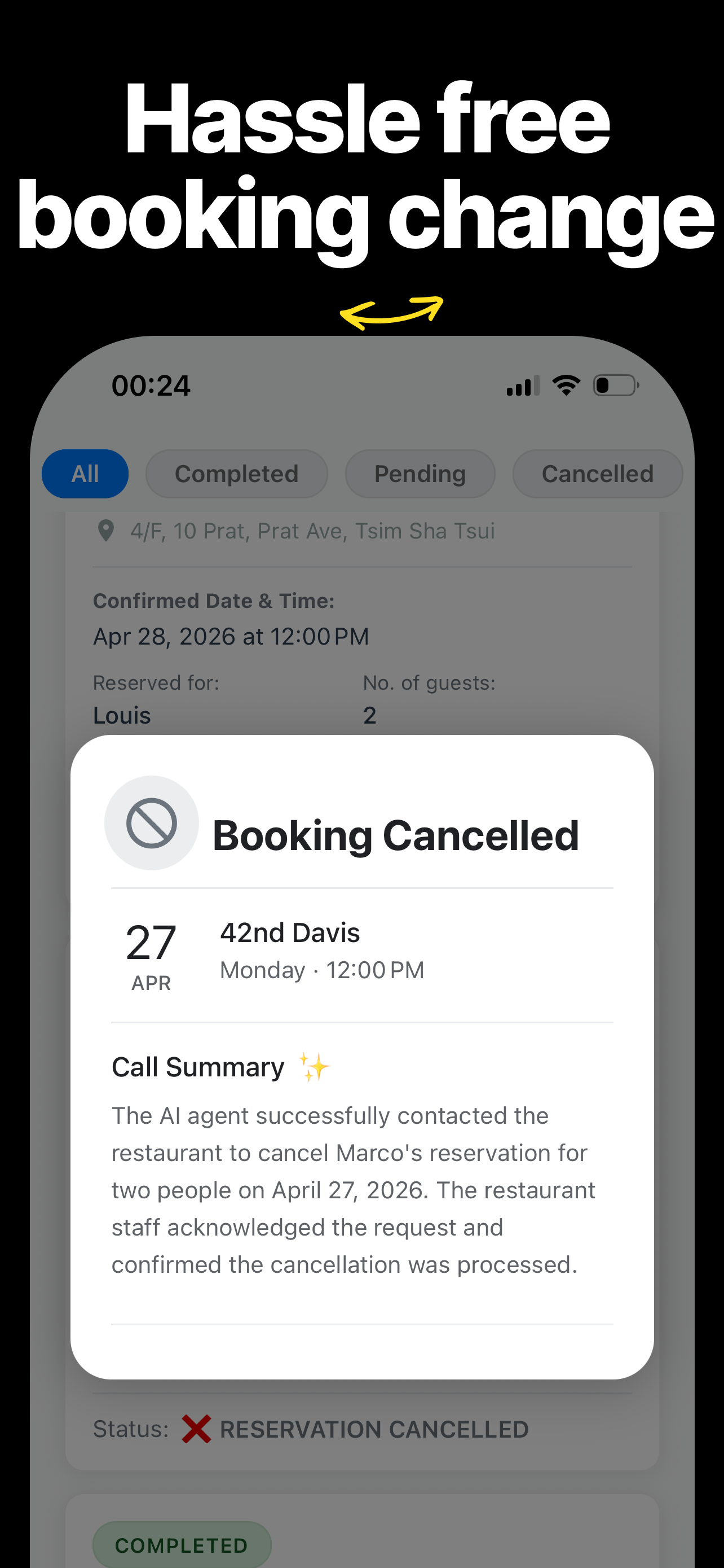 Hassle free booking change