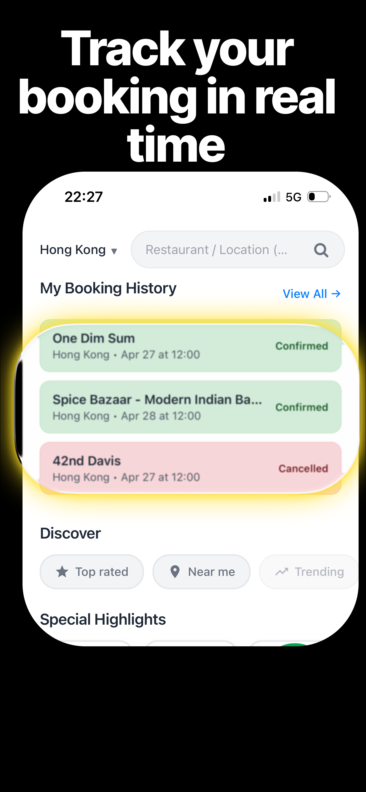 Track your booking in real time